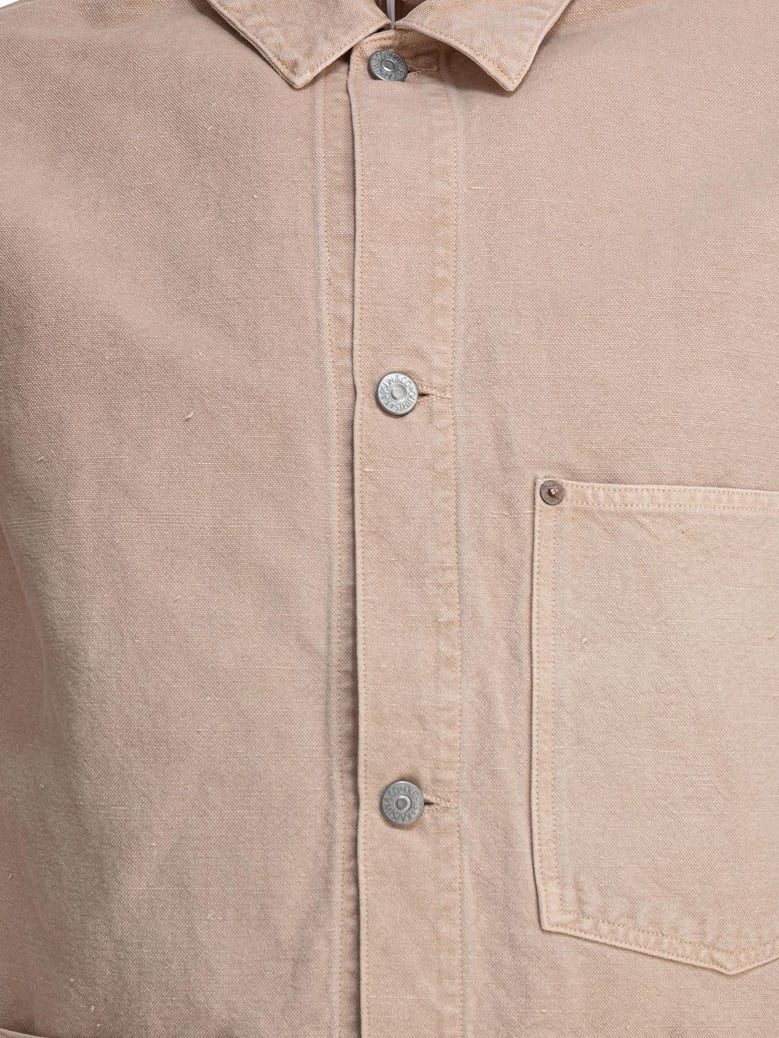 beige cotton hemp jacket by Selfnex