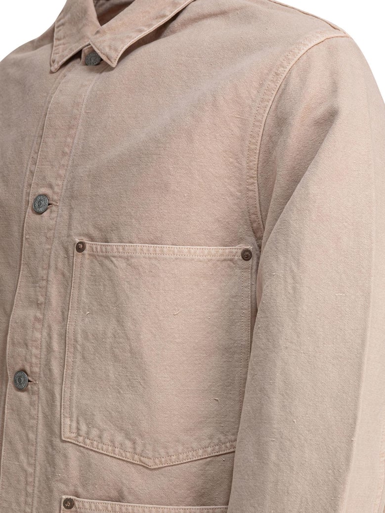 beige cotton hemp jacket by Selfnex