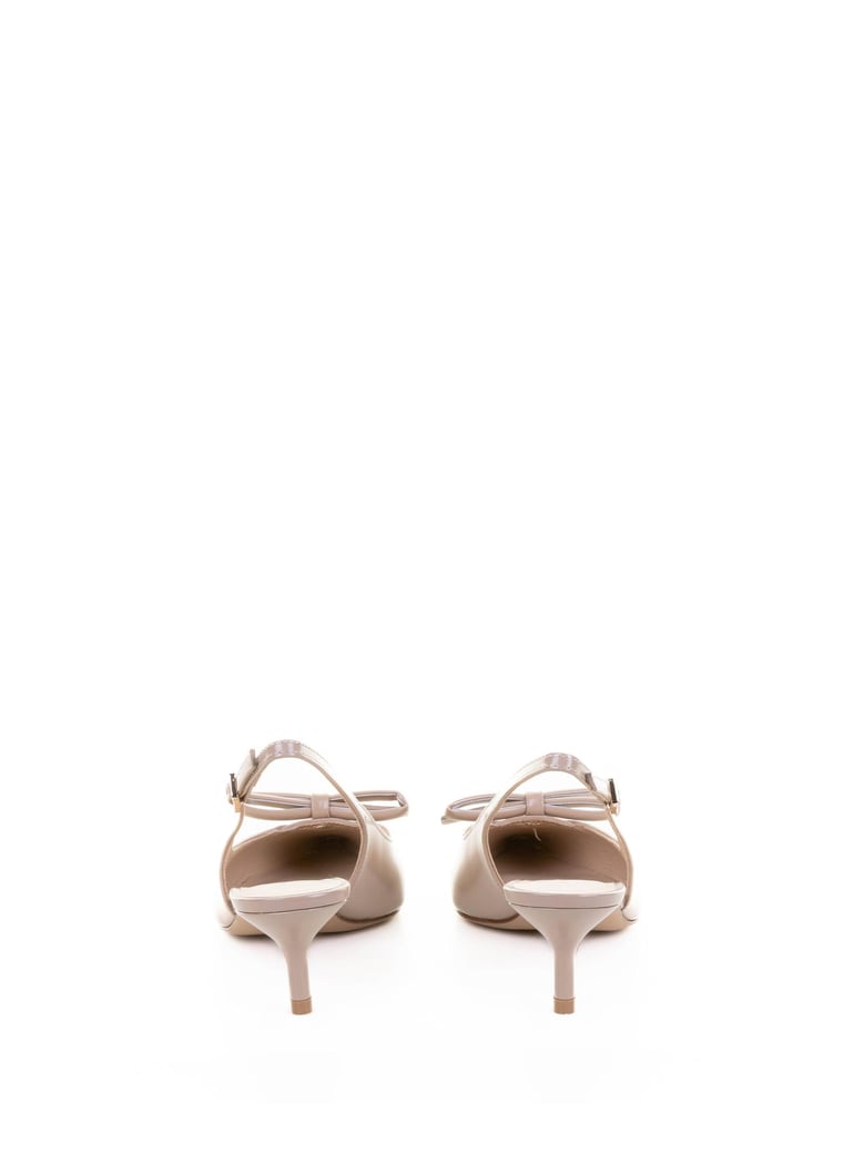 décolleté slingback powder in leather by Selfnex