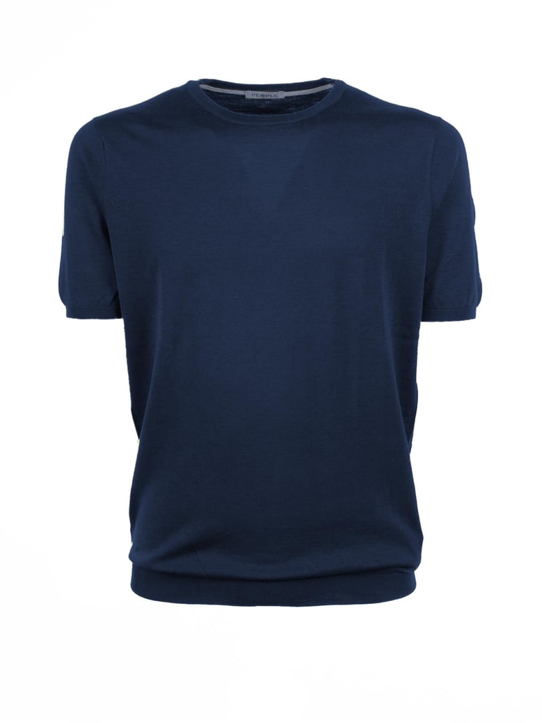 blue crew-neck t-shirt by Selfnex