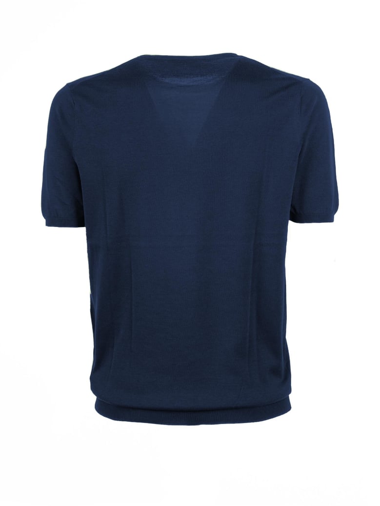 blue crew-neck t-shirt by Selfnex