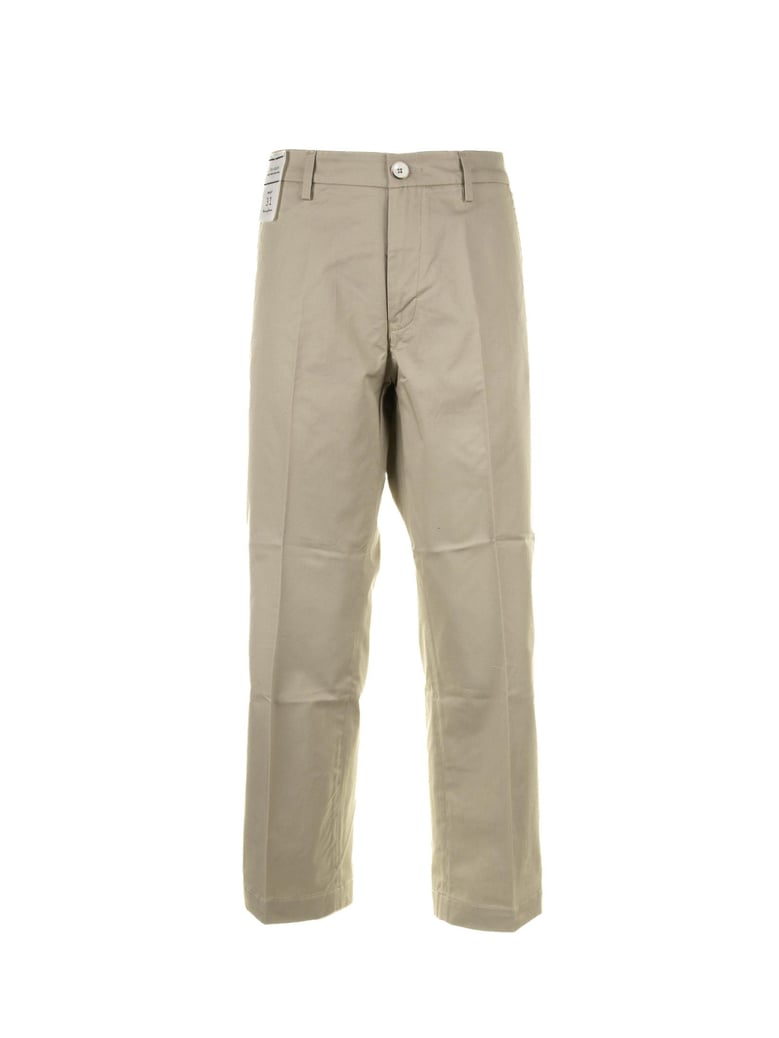 beige high-waisted chino trousers by Selfnex