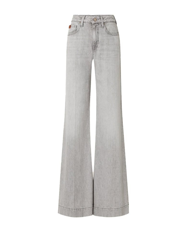 wide leg jeans in gray denim by Selfnex