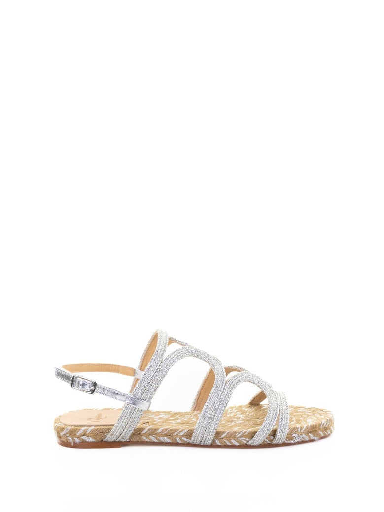 pitra flat sandal with metallic handcrafted weave by Selfnex