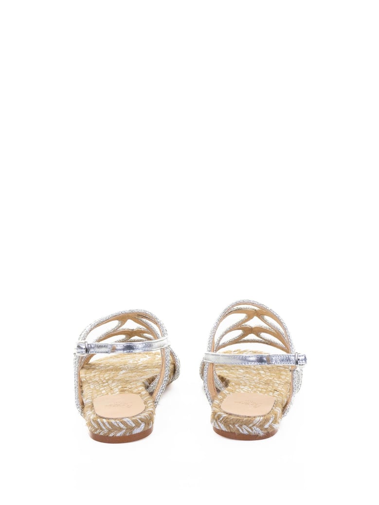 pitra flat sandal with metallic handcrafted weave by Selfnex