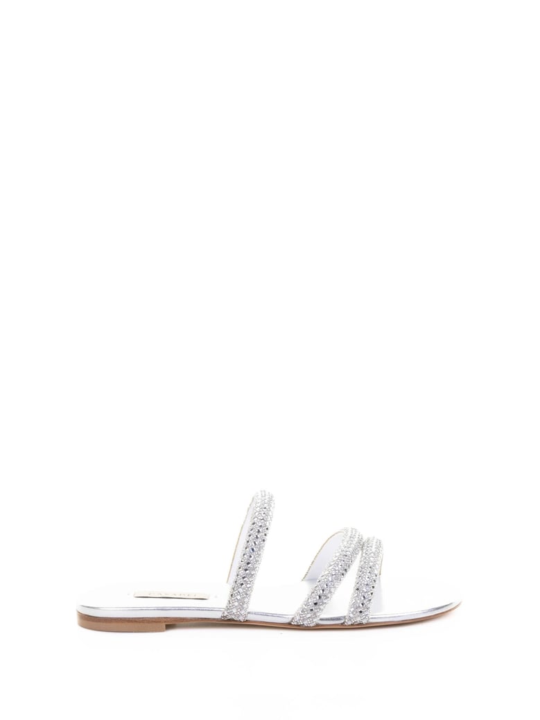 silver glitter slipper by Selfnex