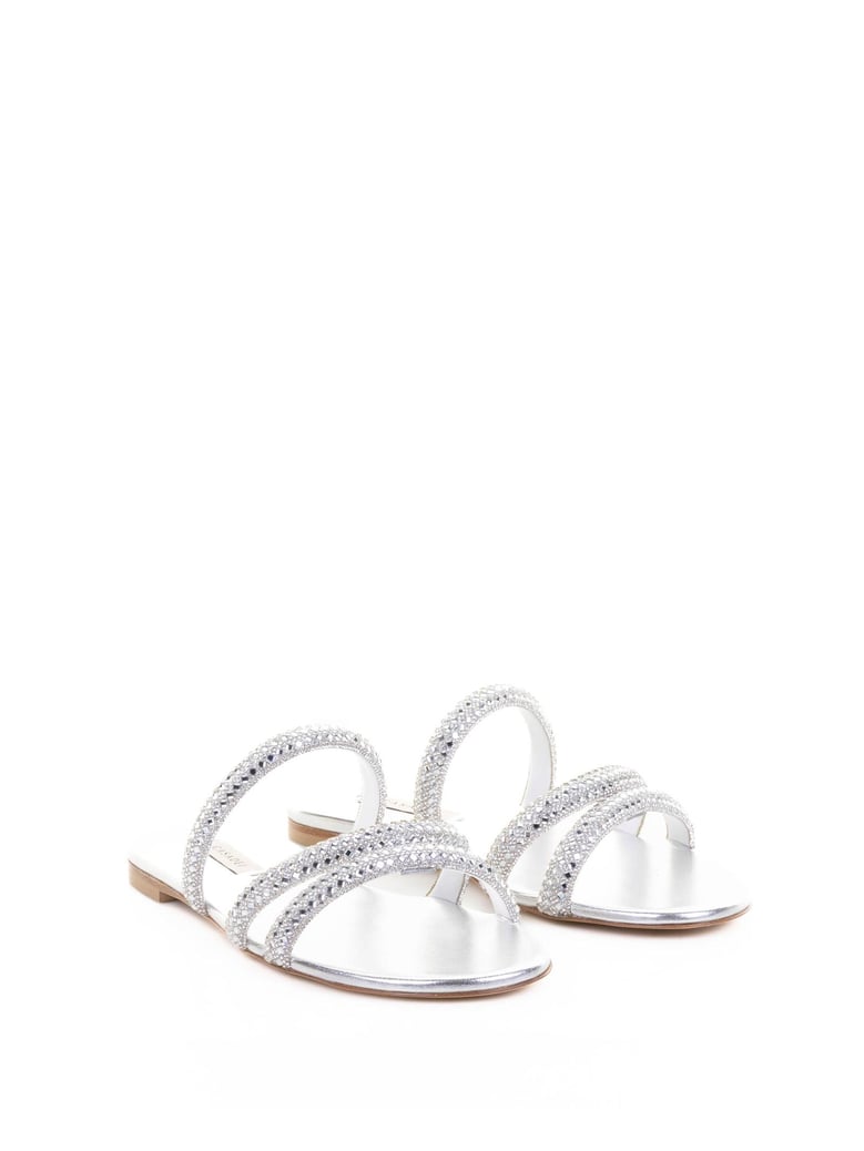 silver glitter slipper by Selfnex