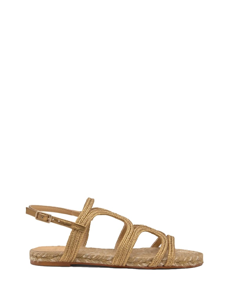 pitra flat sandal with metallic handcrafted weave by Selfnex