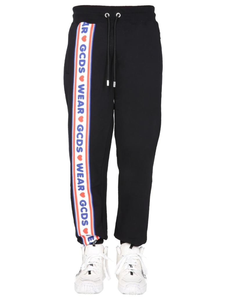 jogging pants with cute tape logo band by Selfnex