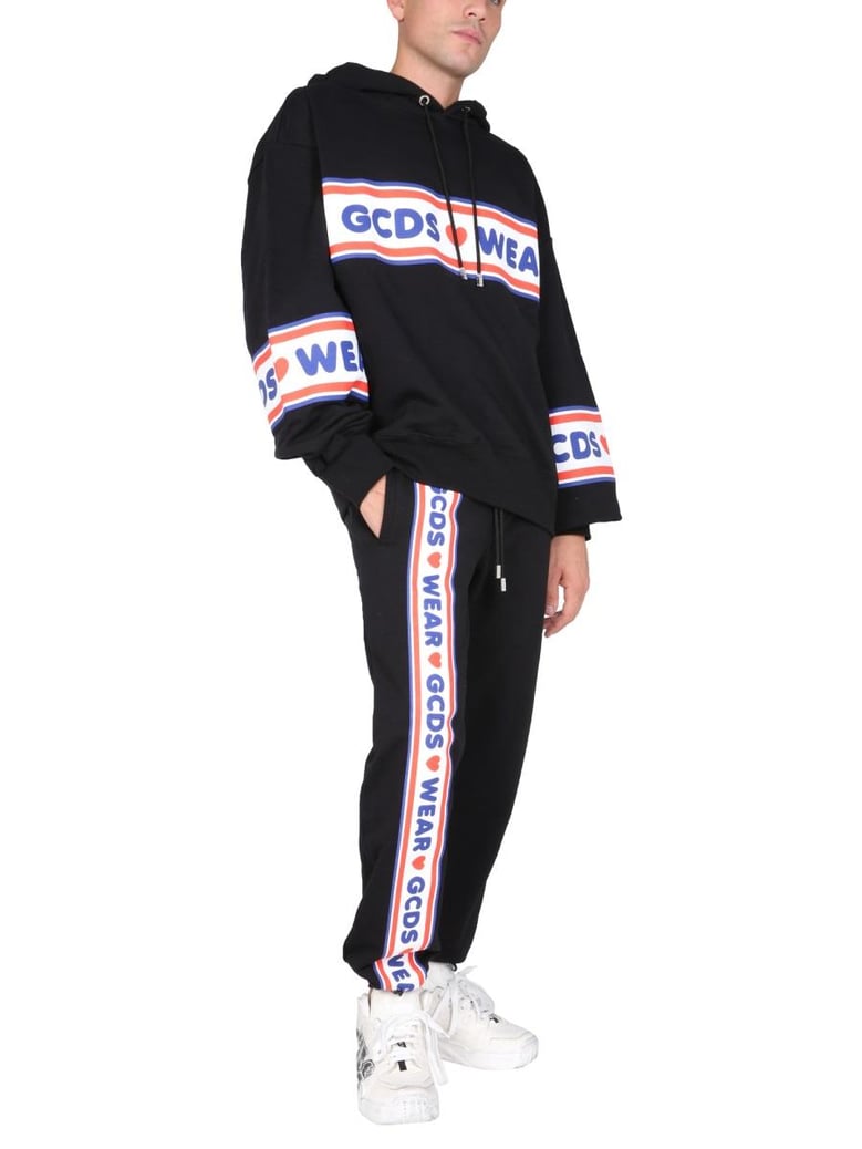 jogging pants with cute tape logo band by Selfnex