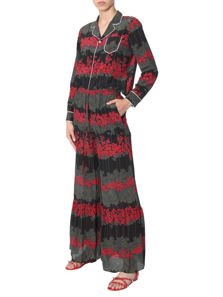 dreaming peony print trousers by Selfnex