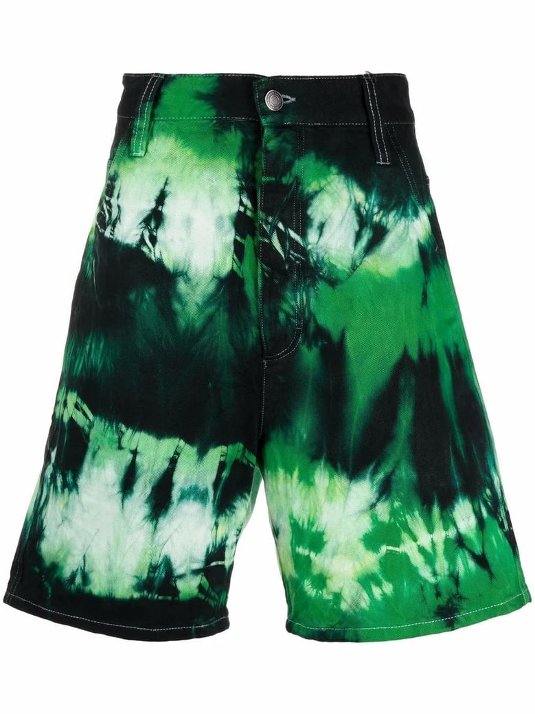 bermuda shorts with tie dye pattern by Selfnex
