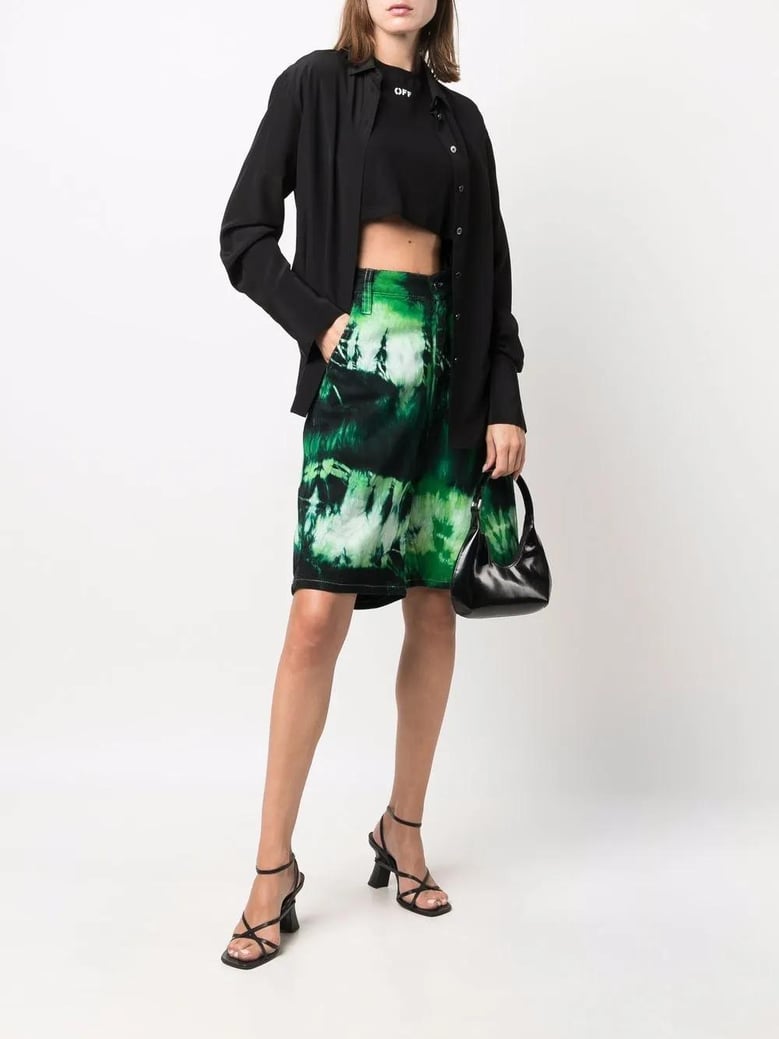 bermuda shorts with tie dye pattern by Selfnex