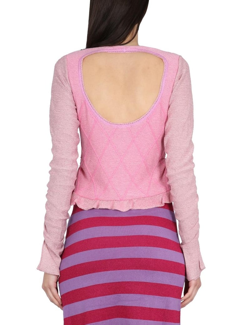 cardigan with ruffled sleeve by Selfnex