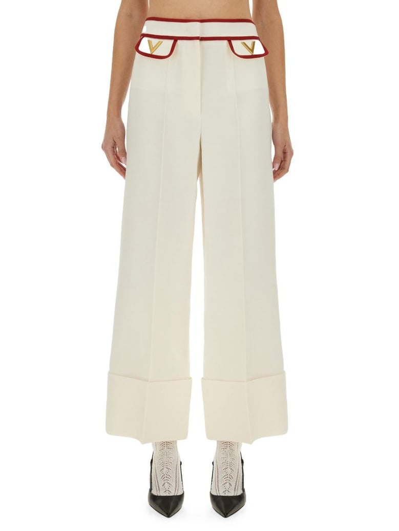 ivory trousers with gold v by Selfnex