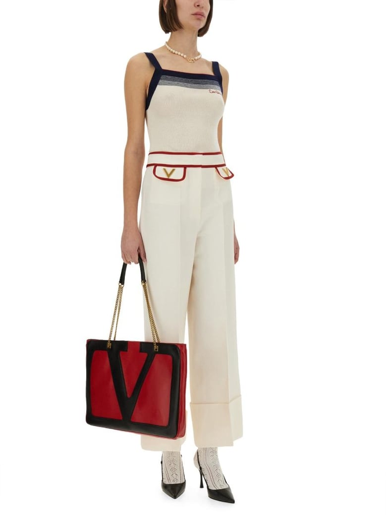 ivory trousers with gold v by Selfnex