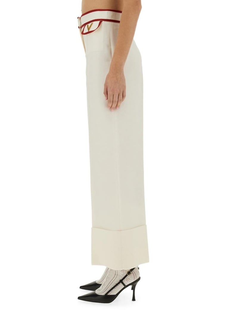ivory trousers with gold v by Selfnex