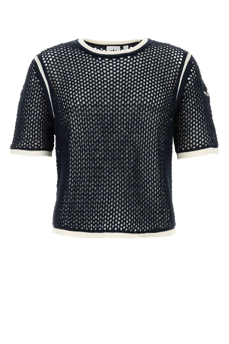navy blue crochet wales bonner x adidas t-shirt by Selfnex