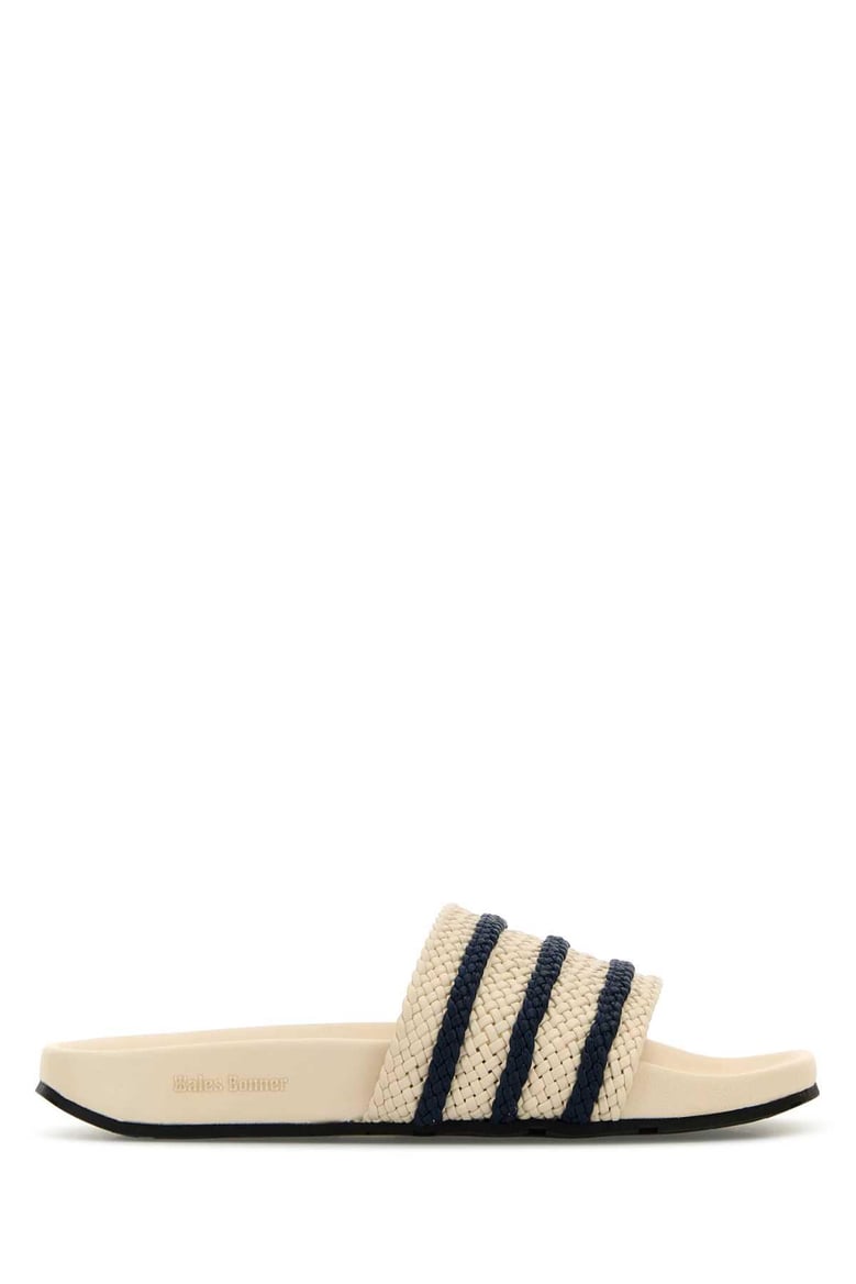 ivory leather wales bonner x adidas adilette slippers by Selfnex