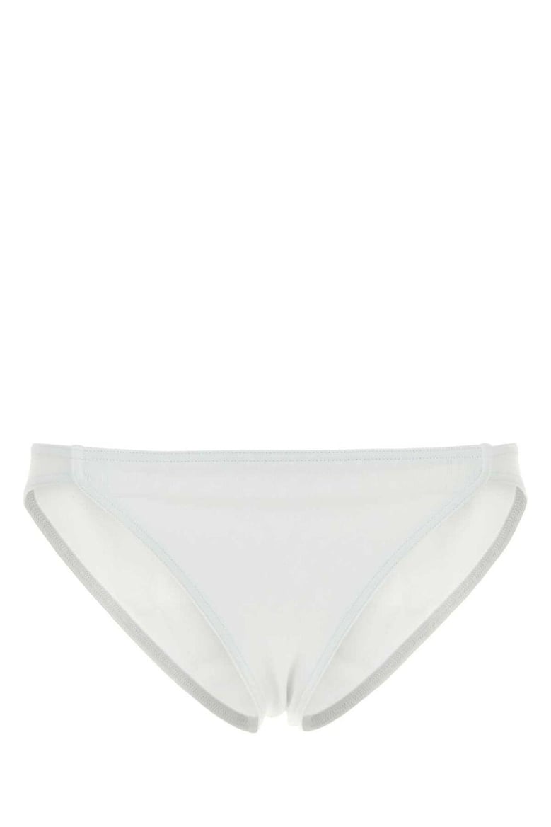 white stretch nylon bikini bottom by Selfnex