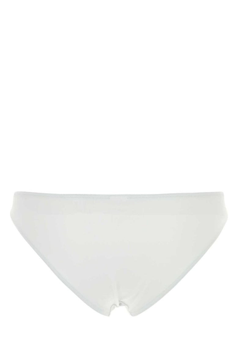 white stretch nylon bikini bottom by Selfnex