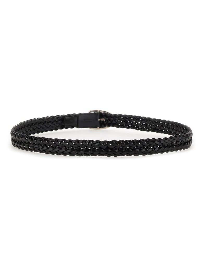 black calf leather belt by Selfnex