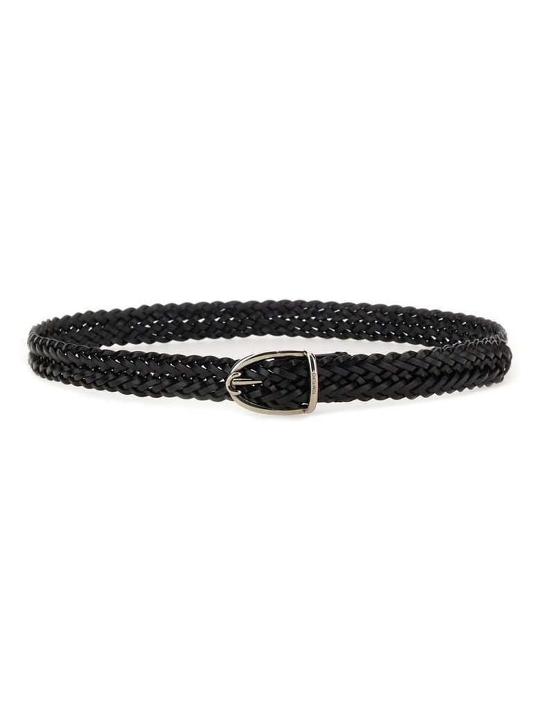 black calf leather belt by Selfnex