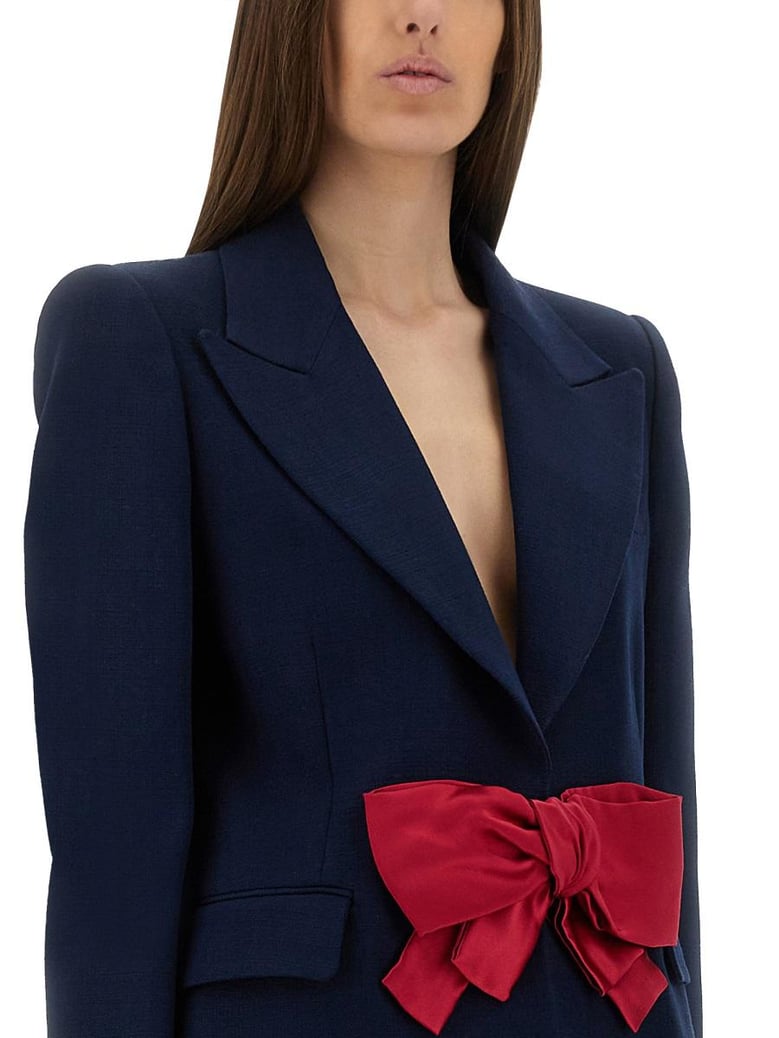 navy blue viscose blazer by Selfnex