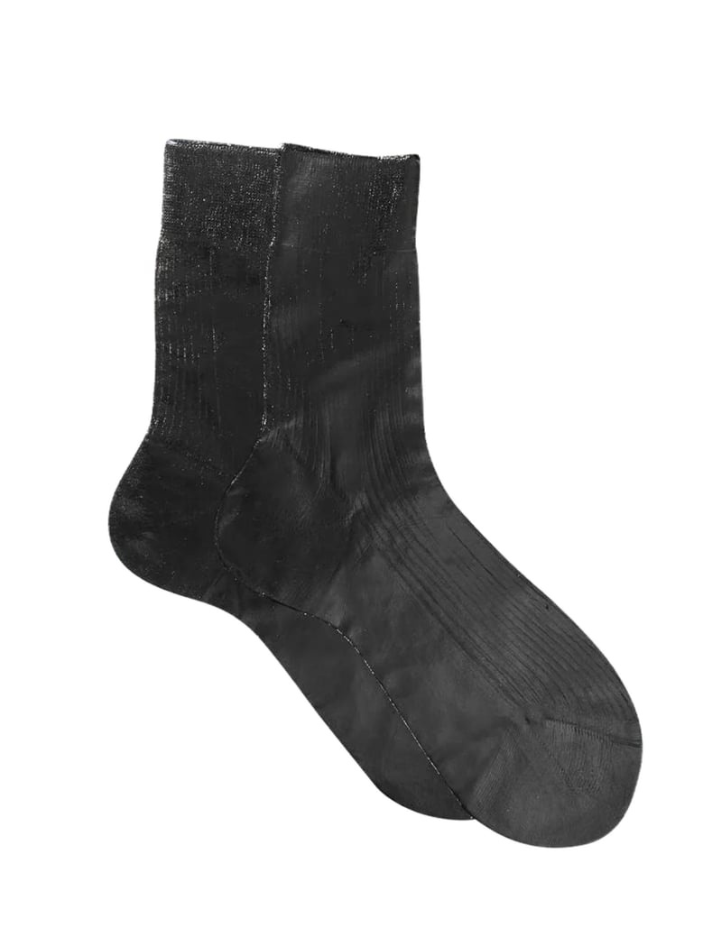 one ribbed laminated socks by Selfnex