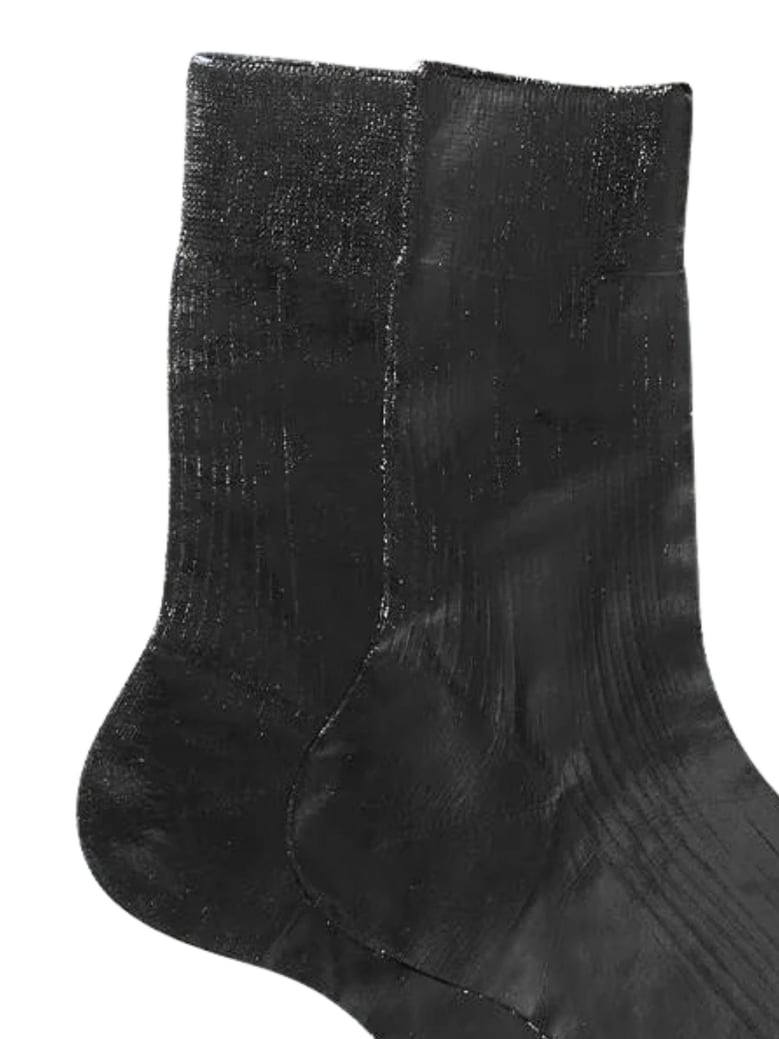 one ribbed laminated socks by Selfnex