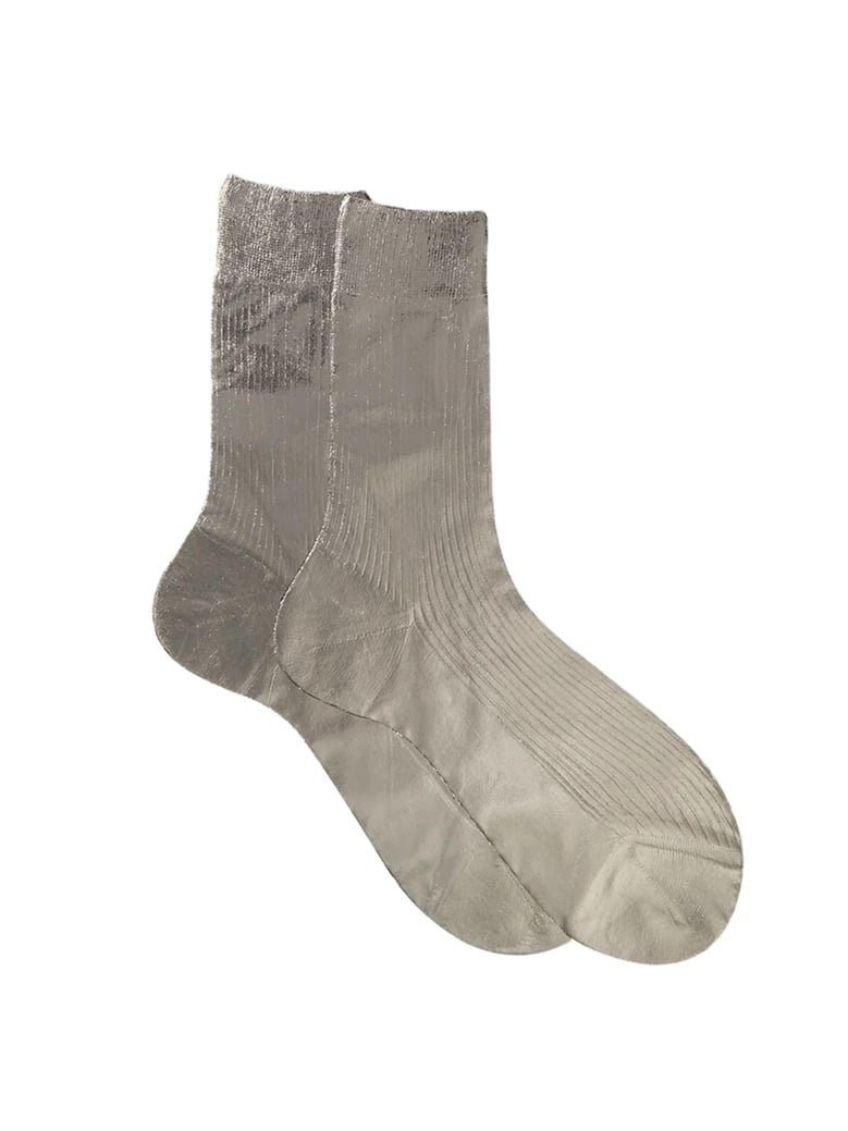 one ribbed laminated socks by Selfnex