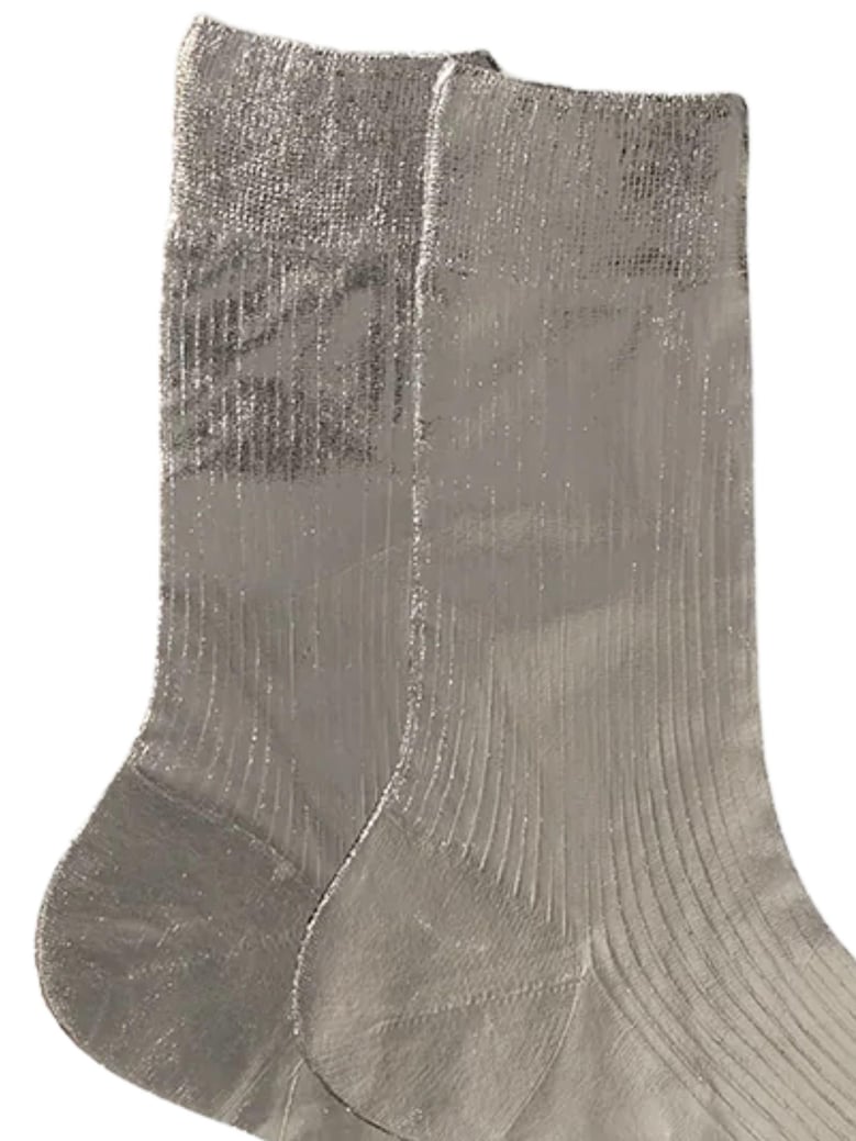 one ribbed laminated socks by Selfnex