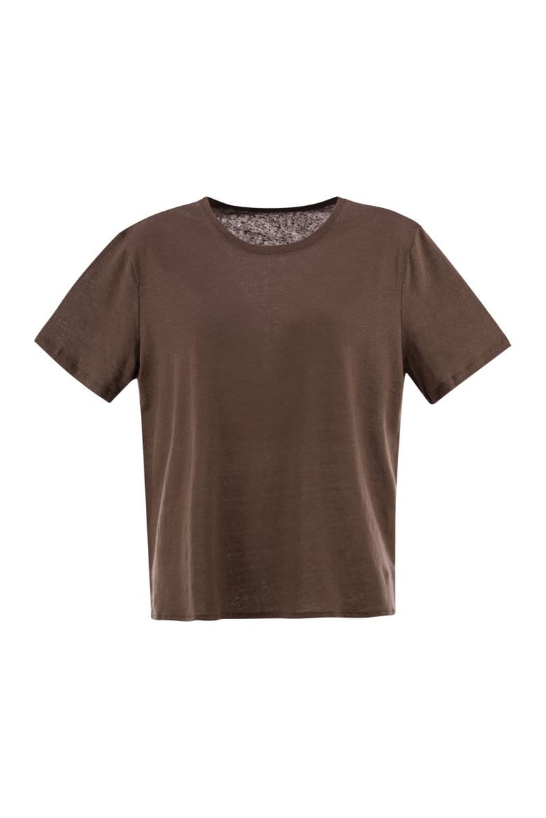linen crew-neck t-shirt by Selfnex