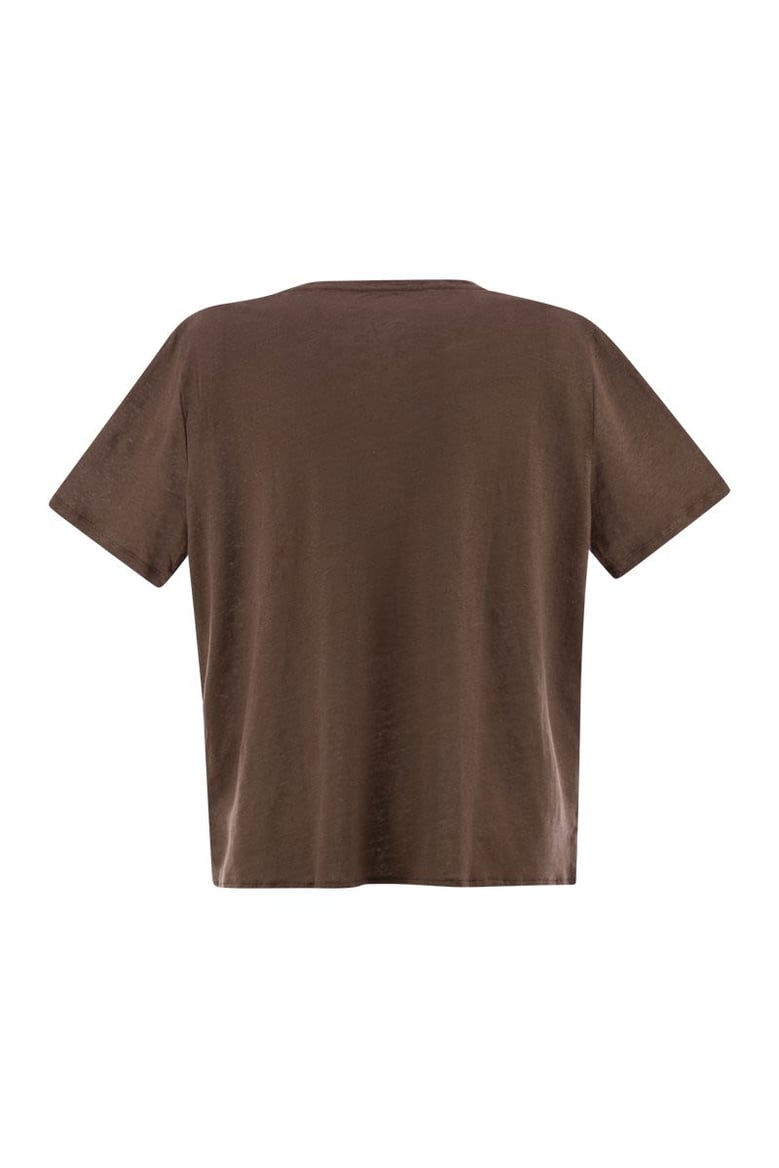 linen crew-neck t-shirt by Selfnex
