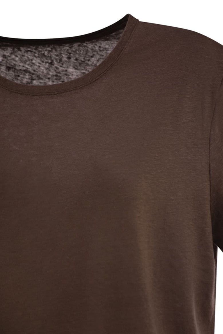 linen crew-neck t-shirt by Selfnex