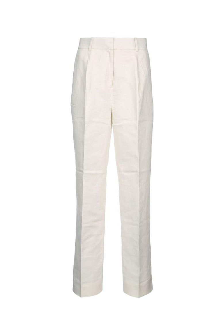 structured linen pleated pant by Selfnex