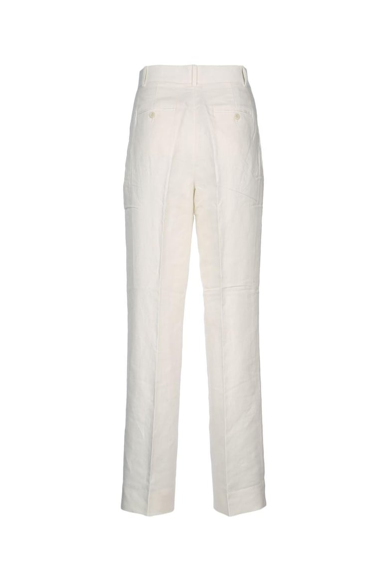 structured linen pleated pant by Selfnex