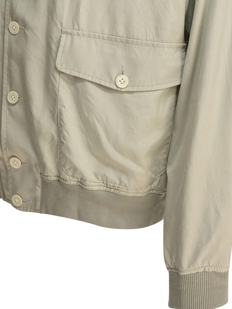 grey silk jacket by Selfnex