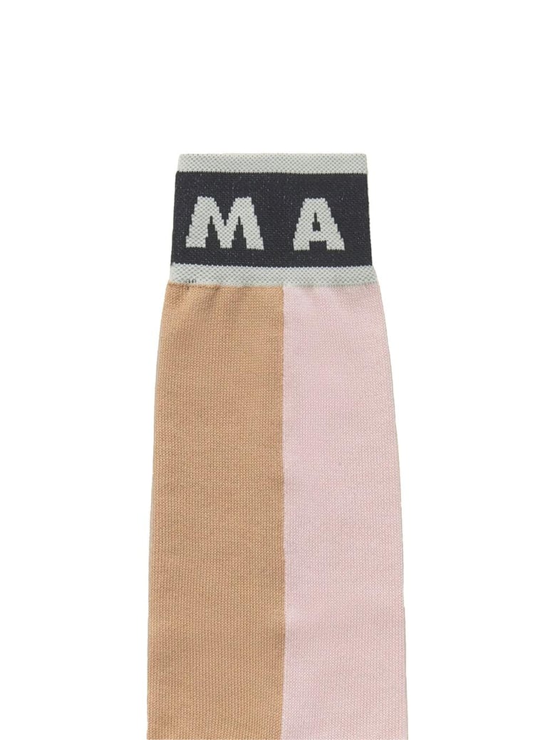 color block cotton socks in pink by Selfnex