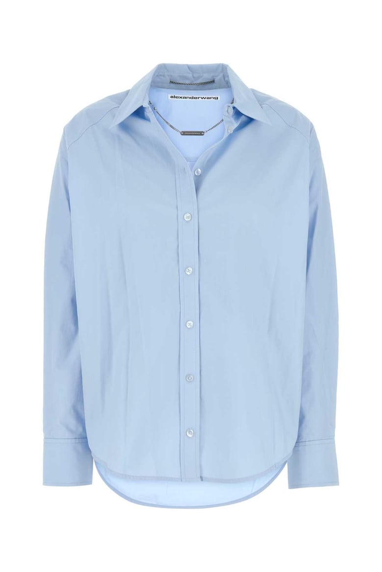 light blue poplin oversize shirt by Selfnex