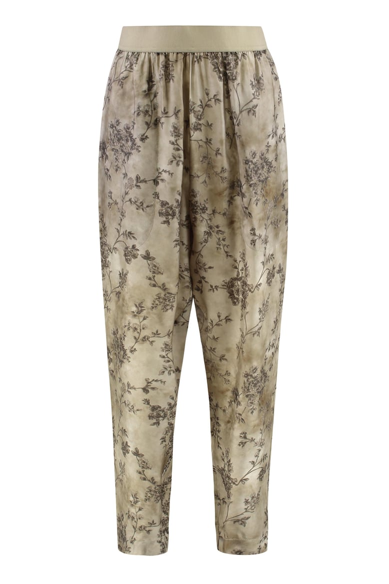 printed high-rise trousers by Selfnex