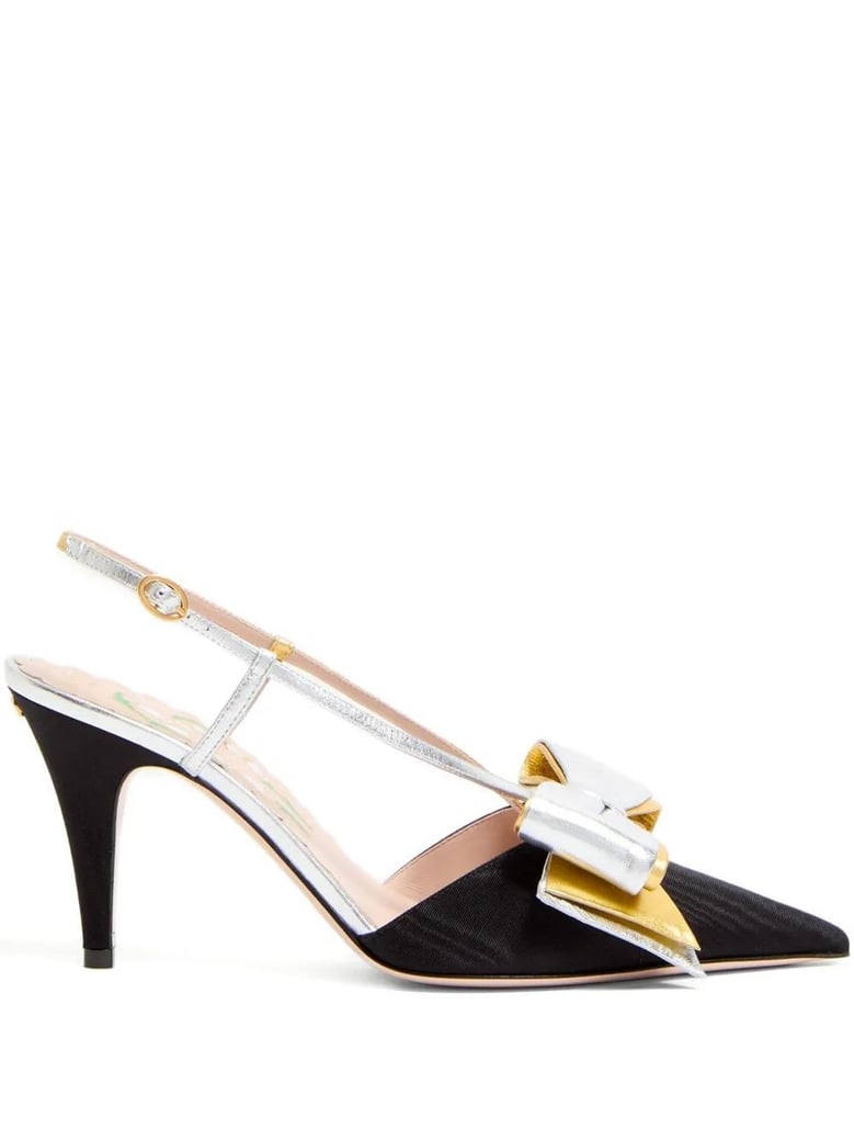 slingback bowow pumps black with bow by Selfnex