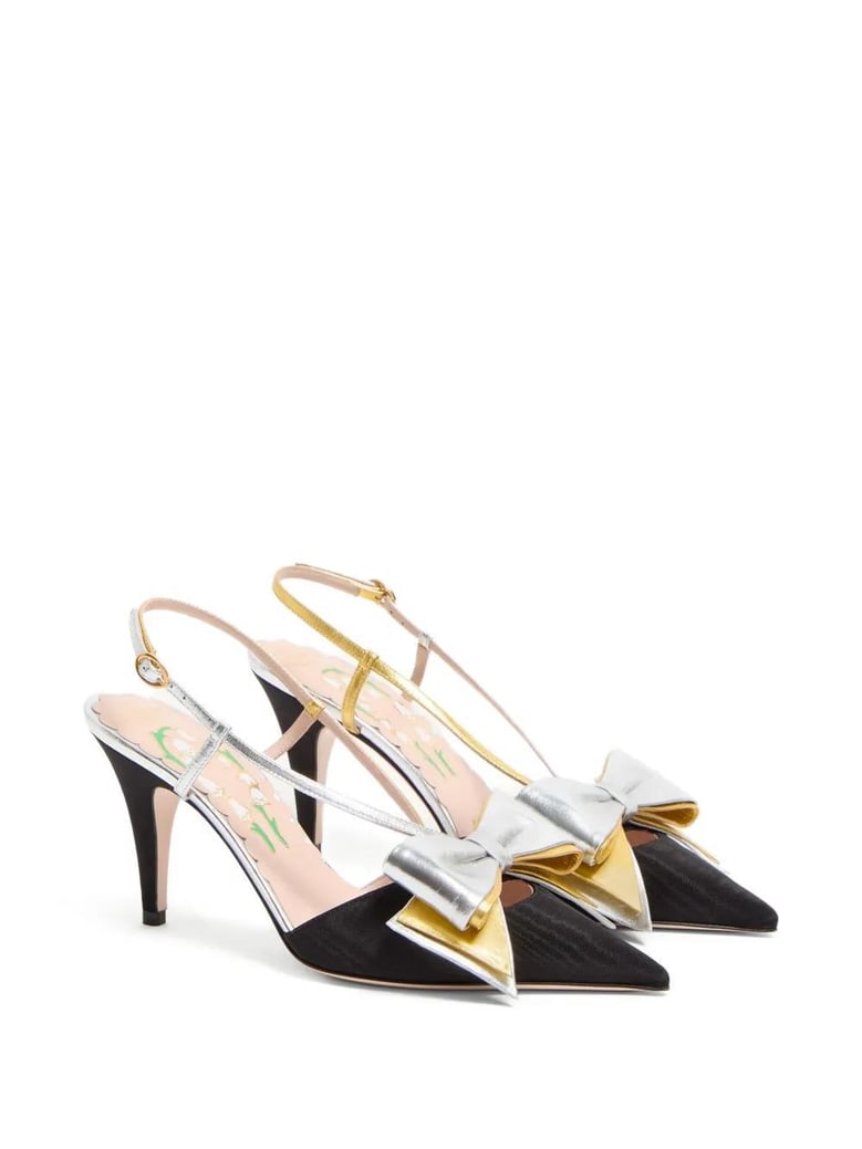 slingback bowow pumps black with bow by Selfnex
