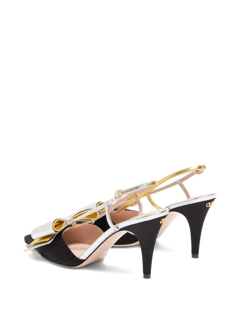 slingback bowow pumps black with bow by Selfnex