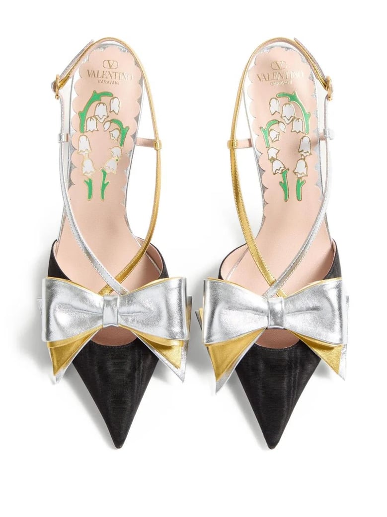 slingback bowow pumps black with bow by Selfnex