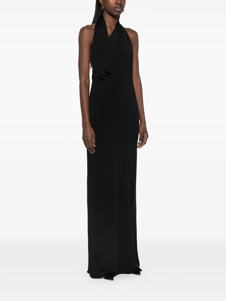 vestido roza pañuelo escote negro by Selfnex