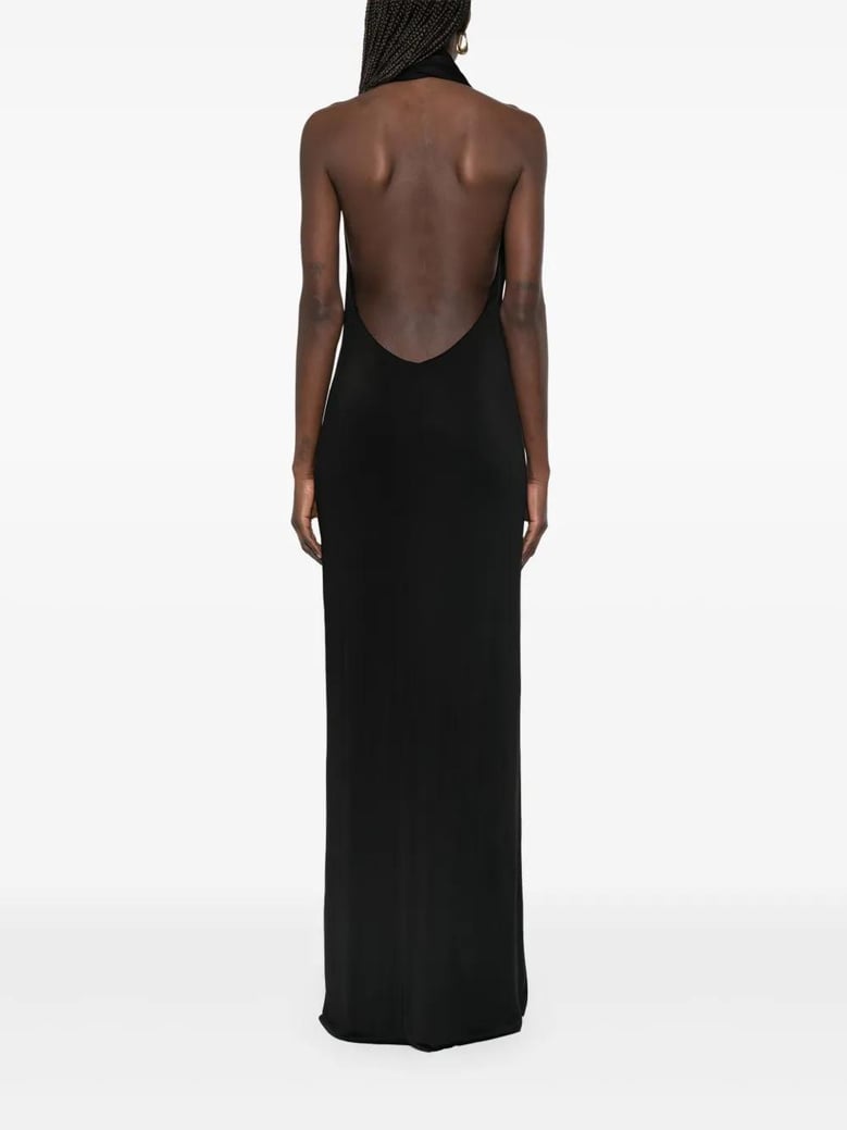 vestido roza pañuelo escote negro by Selfnex