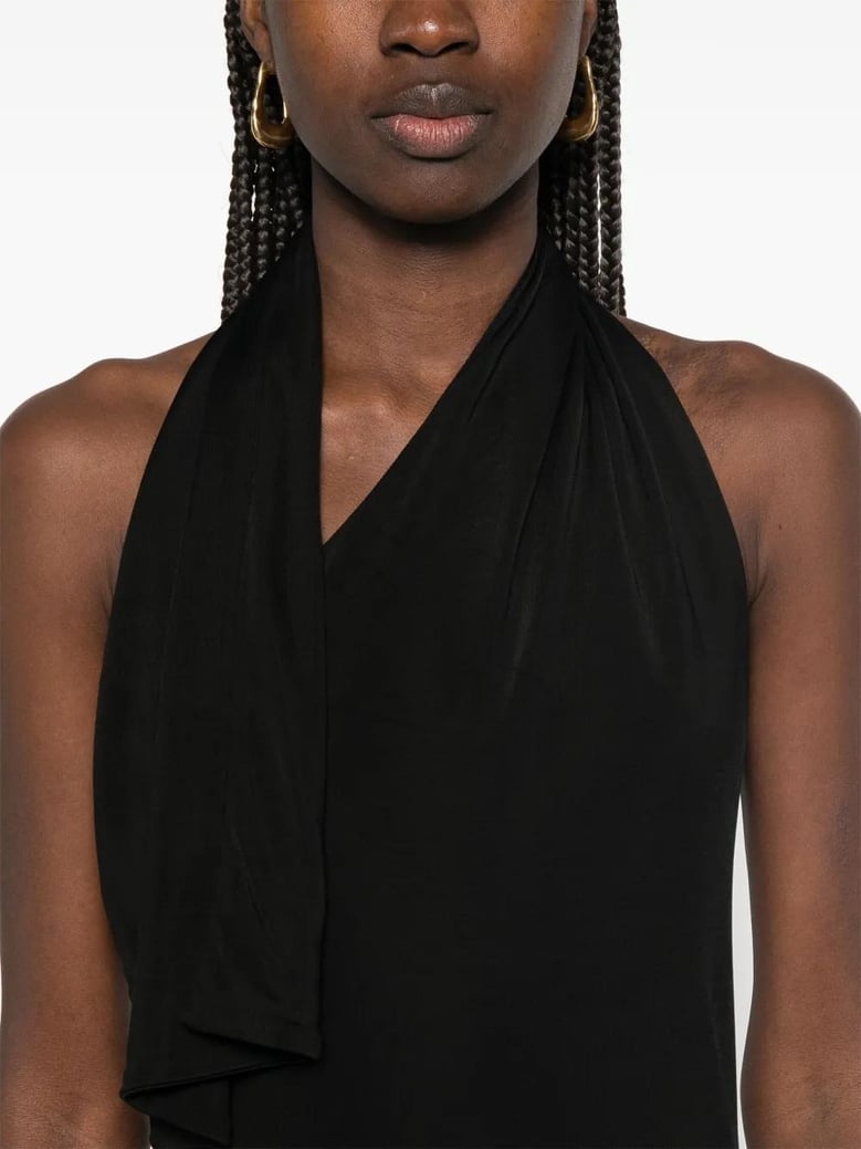 vestido roza pañuelo escote negro by Selfnex