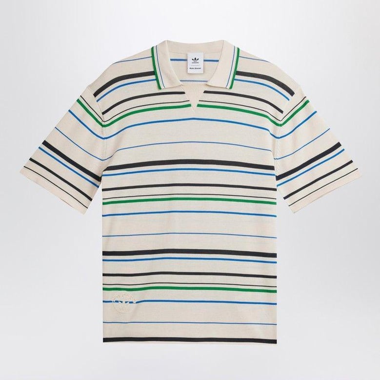white striped polo shirt in cotton blend by Selfnex