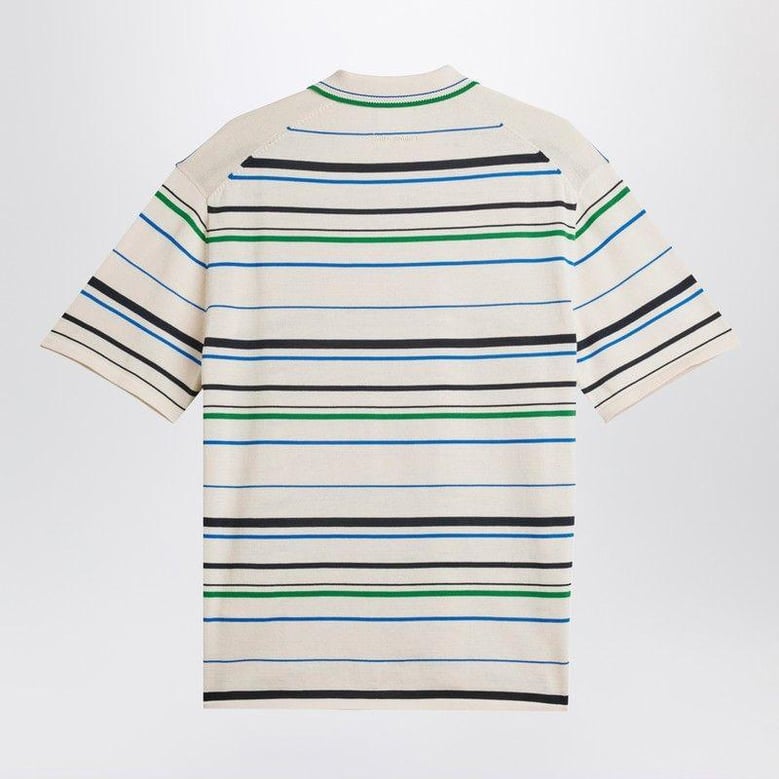 white striped polo shirt in cotton blend by Selfnex